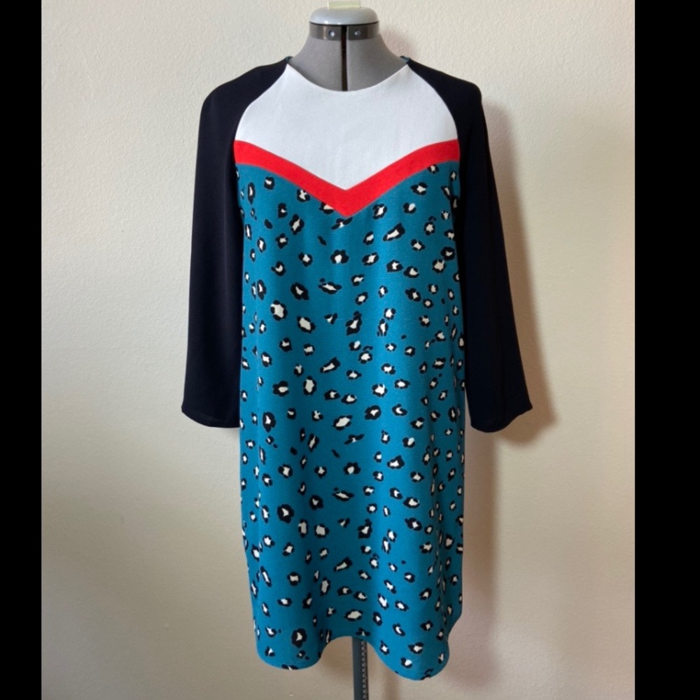 NWT Zara Trafaluc leopard colorblock dress